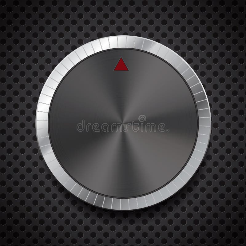 Black Volume Button Knob, Vector Illustration. vector illustration