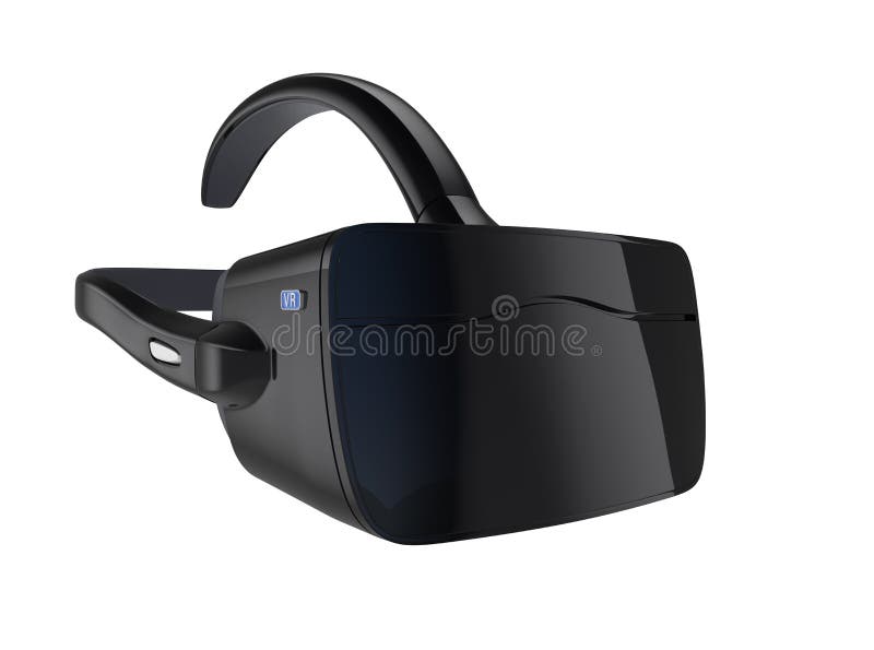 Black VR Headset Isolated On White Background. Stock Photo Image of