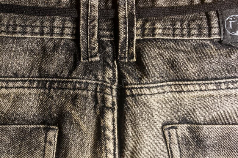 Black Washed Faded Jeans Texture with Seams Stock Photo - Image of dark ...