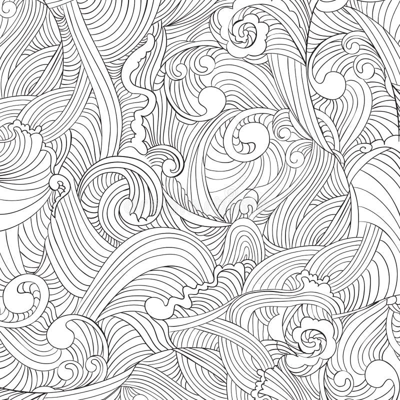 Black waves at white paper stock illustration. Illustration of tile ...