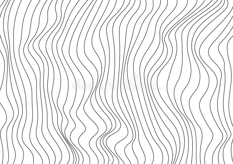 Black wavy lines pattern on white background. Vector illustration