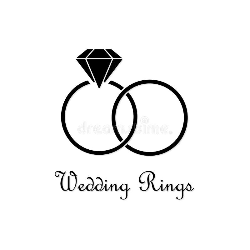 wedding rings clipart black and white