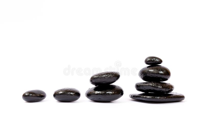 Black wet stones