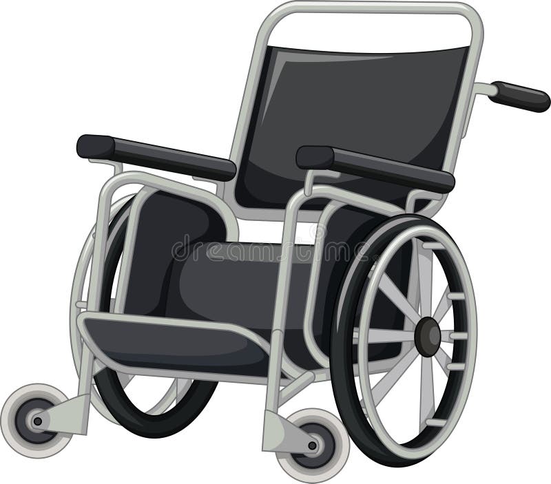 Black Wheel Chair Cartoon stock illustration. Illustration of nice