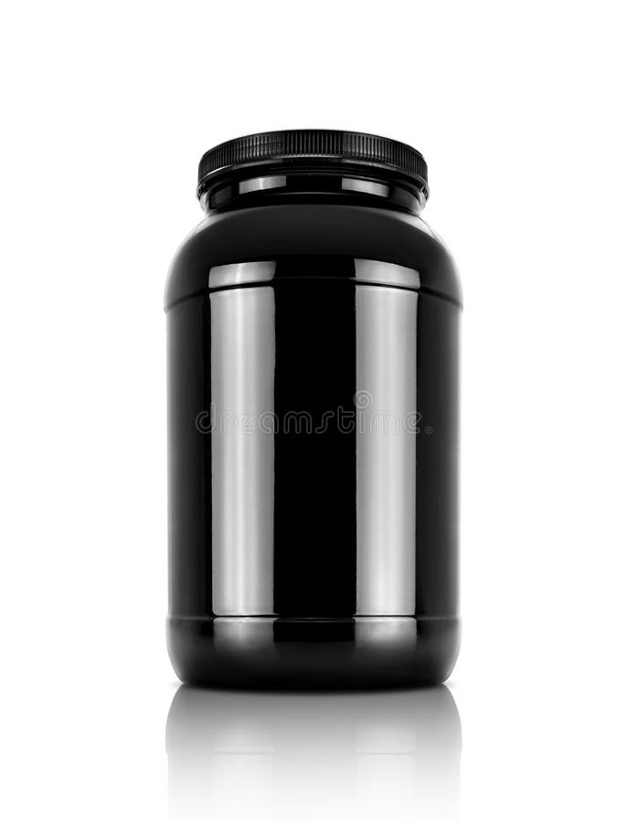 Black Blank Empty Top Front Protein or Gainer Powder Container Tub