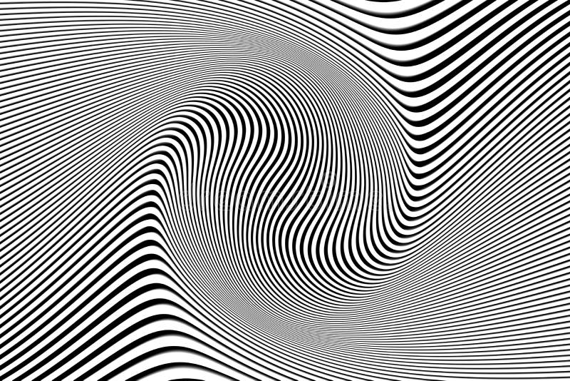 Black and White Abstract Background with Line Twist Stock Illustration ...