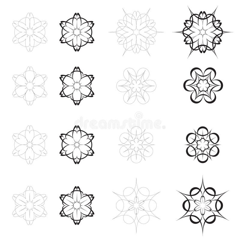 480+ Abstract flowers design black white Free Stock Photos