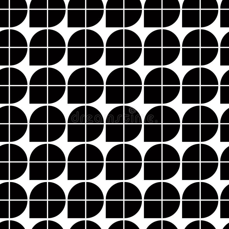 Black and white abstract geometric seamless pattern, contrast il stock illustration