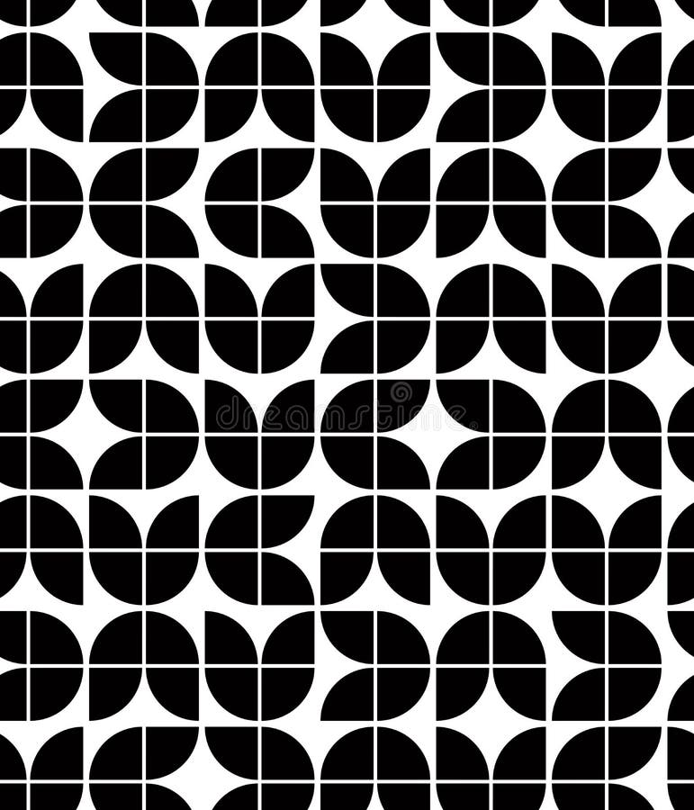 Black and white abstract geometric seamless pattern, contrast re stock illustration