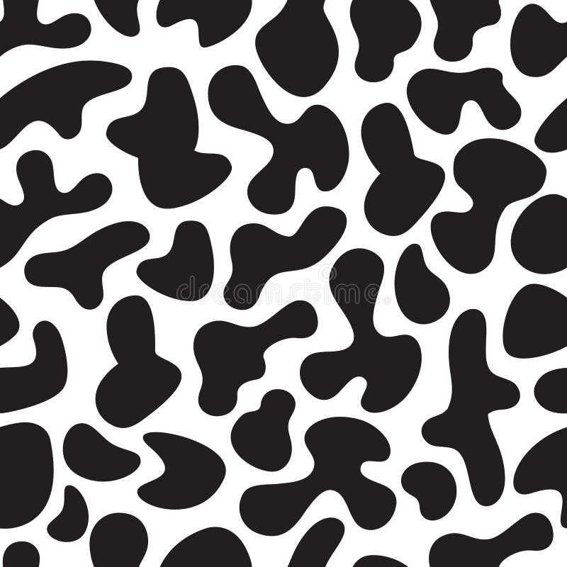 Black White Spotted Animal Fur Seamless Digital Paper Background