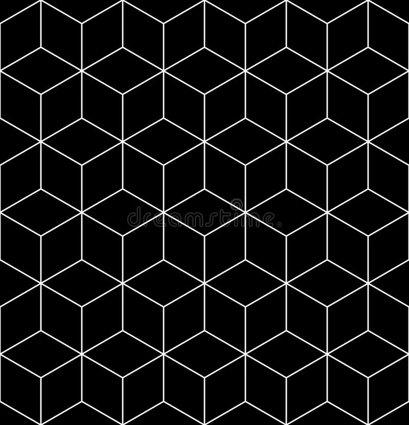 Black and white abstract textured geometric seamless pattern. Vector contrast textile backdrop with cubes and squares. Graphic co vector illustration Black and white abstract textured geometric seamless pattern. Vector contrast textile backdrop with cubes and squares. Graphic co vector illustration