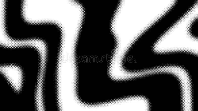 Black and White Abstract Wave Pattern in 60s Op Art Style