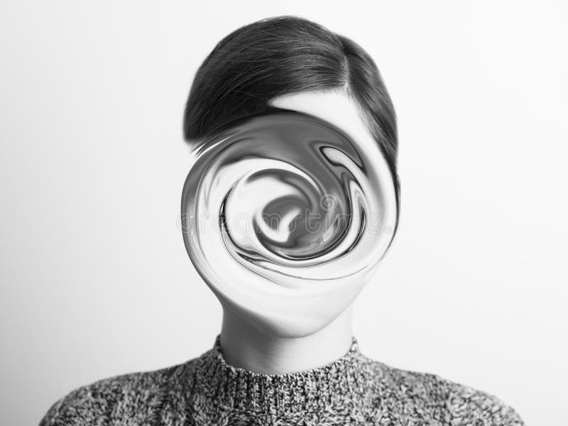 Black and White Abstract Woman Portrait Of Confusion stock photography Black and White Abstract Woman Portrait Of Confusion stock photography