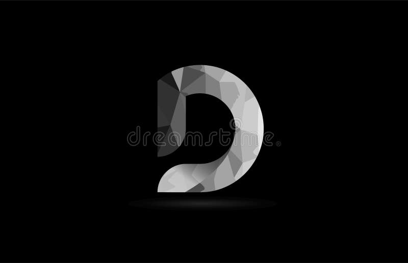 Black and White Alphabet Letter D Logo Icon Design Stock Vector