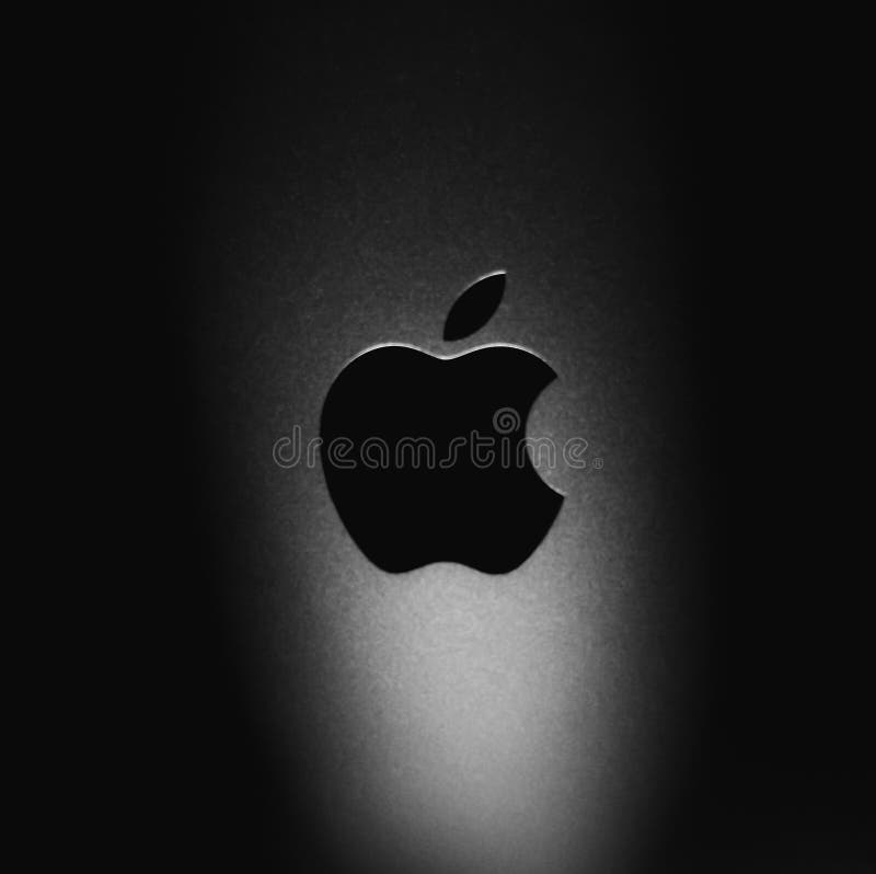 BLACK and WHITE APPLE LOGO in DARK BACKGROUND Editorial Photography - Image  of logo, liability: 186030667