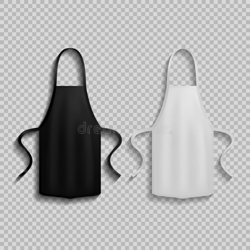 Black and White Apron on Vector Illustration. Stock Vector