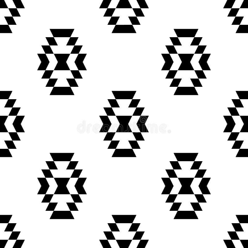 Black and white aztec ornament geometric ethnic seamless pattern, royalty free illustration Black and white aztec ornament geometric ethnic seamless pattern, royalty free illustration