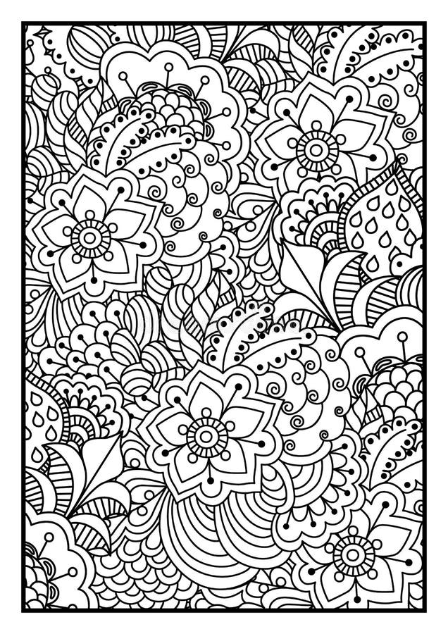 Black and White Background for Coloring Book. Stock Vector
