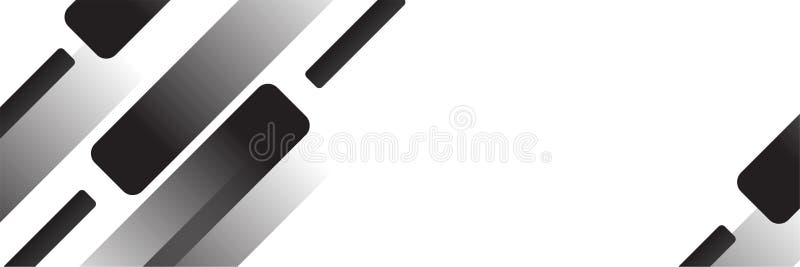 Black and White Banner Background. Vector Abstract Graphic Design