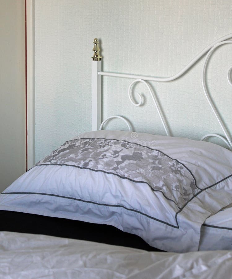 Black and White Bed Linen stock photo. Image of room 23443614