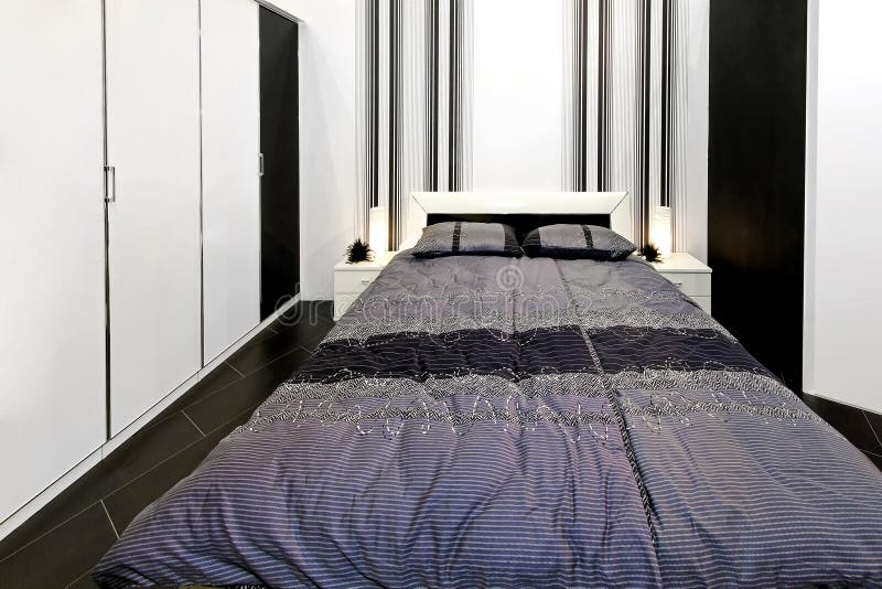 Black and white bedroom stock images