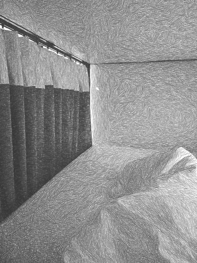 Black and White of Bedroom Background Stock Image Image of abstract