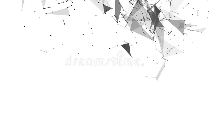 Black and White blurred abstract plexus particle effect background. Mess communication technology network background with moving royalty free stock photos