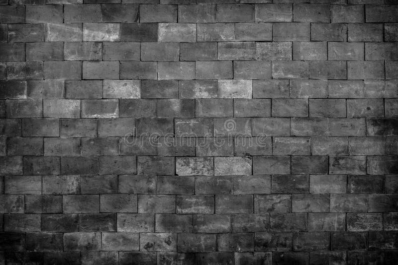 Black and White Brick Wall Texture for Background Stock Photo Image