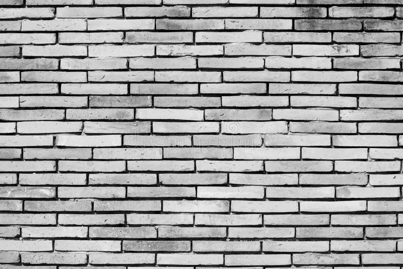 Black and White Brick Wall Texture for Background Stock Photo Image