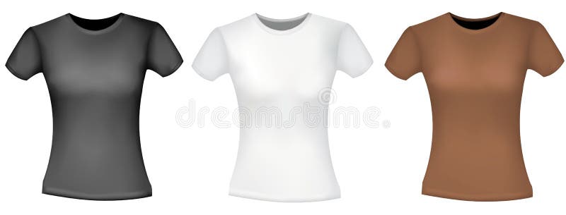 Black, white and brown women T-shirts.