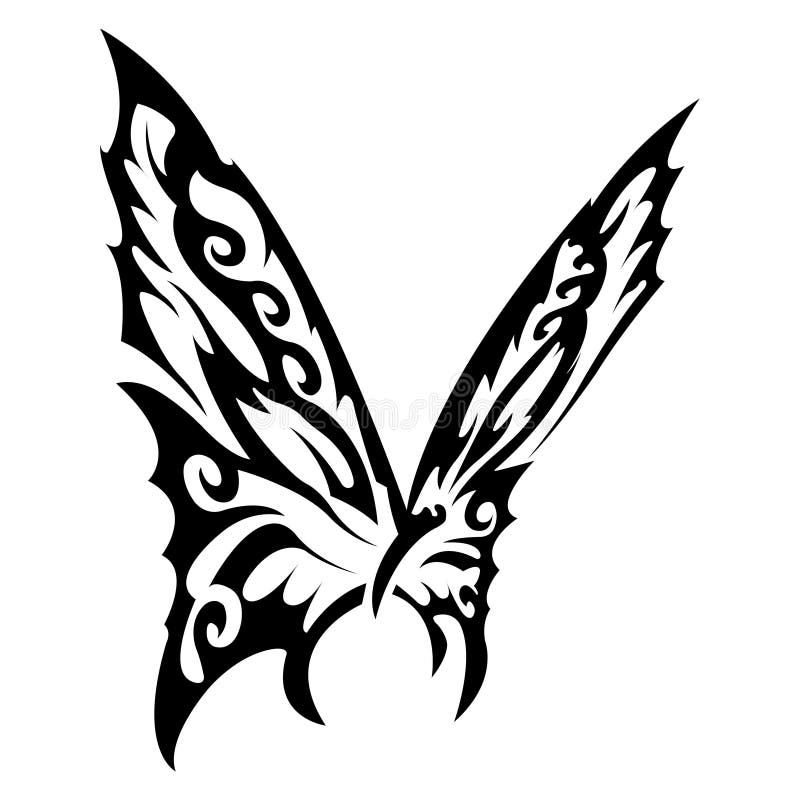 Download Black and white butterfly stock vector. Image of nature ...