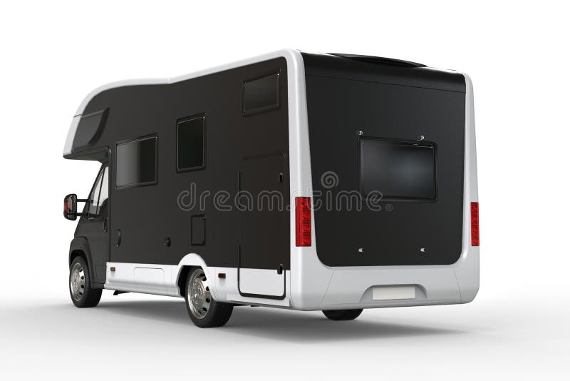 Black and White Camper Vehicle Stock Illustration Illustration of auto, lifestyle 73216501