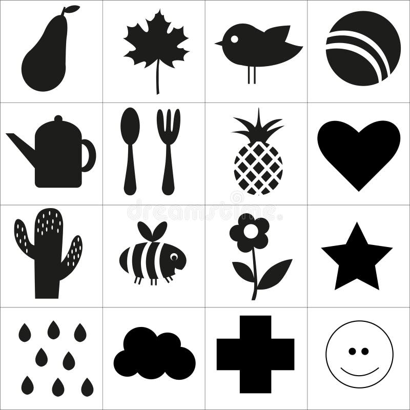 Black White cards contrast images for babies 0-3 months old. Visually stimulating play space for your newborn to move and play