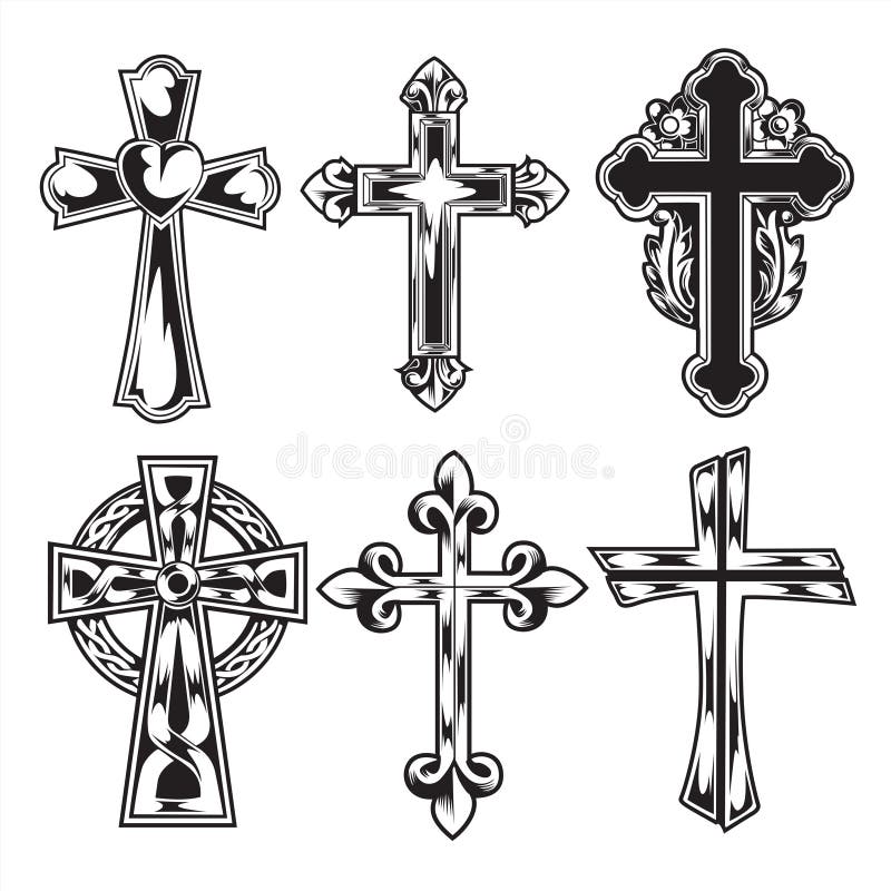 cross with banner clipart