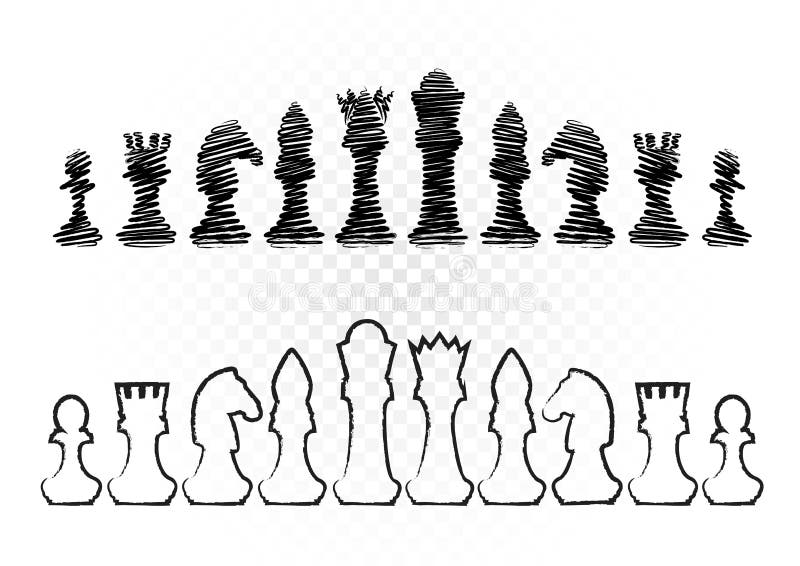 Chess figures. Vector pen drawing Stock Vector by ©Marinka 336274028