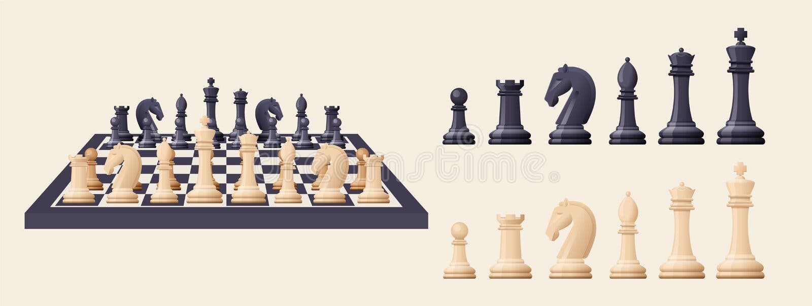 Classic Chess Pieces Cut Out Set Vector Download