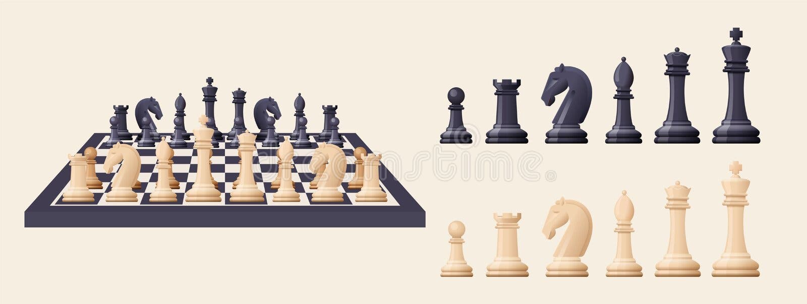 Free Vector  Four set of chess pieces illustration