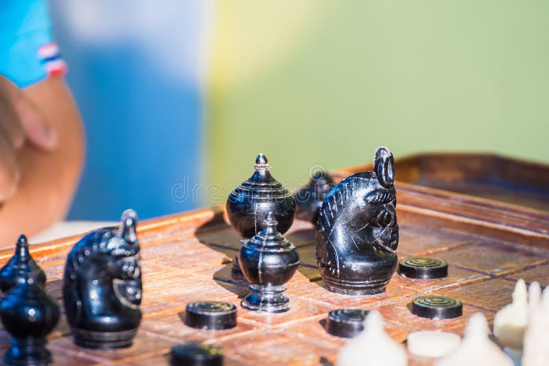 Elderly Thai Meet Friend And Play Local Chess Game Together, Shot In  Chantaburi Thailand. Stock Photo, Picture and Royalty Free Image. Image  83102854.