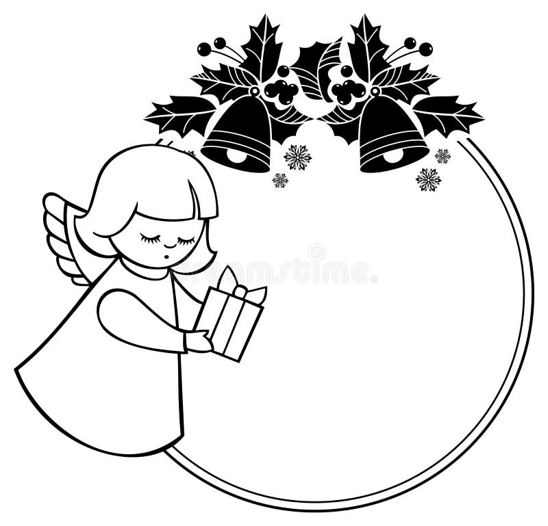 Clip Art Christmas Angel Black White Stock Illustrations – 153 Clip Art ...