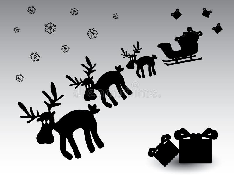 Black and White Christmas Reindeer Eps10 Stock Vector Illustration of