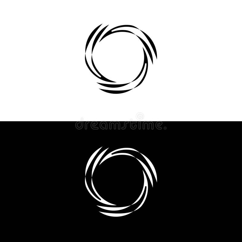 Black and White Circle Logo Design Stock Vector Illustration of