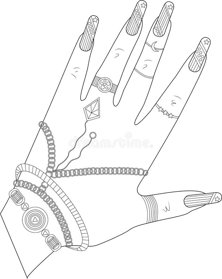 Jewelry Rings Fashion Black and White Outline Coloring Page. Simple ...