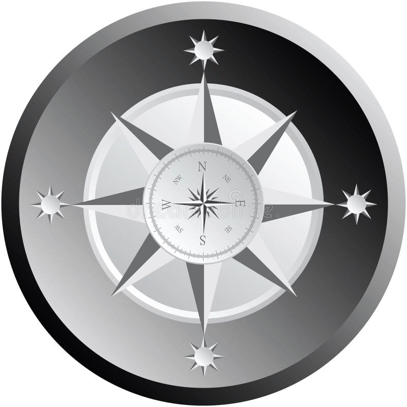 Black and white compass stock illustration