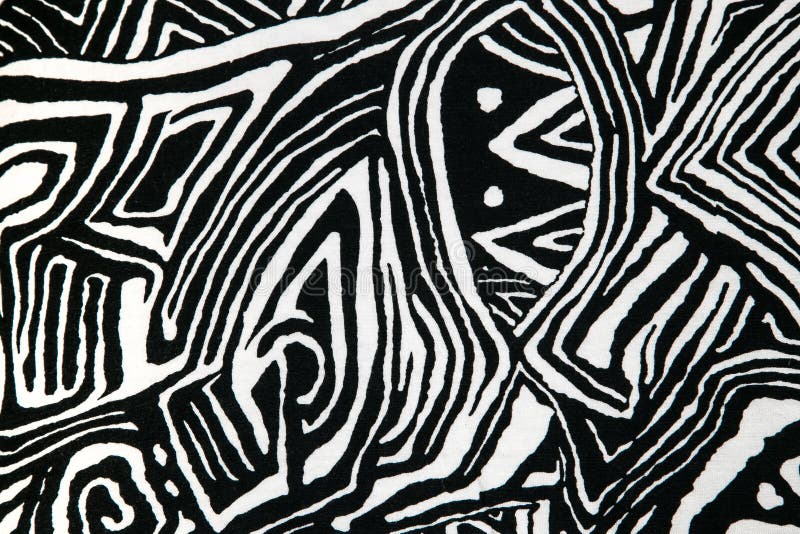 Black And White Pattern Fabric Texture For Background Stock Photo