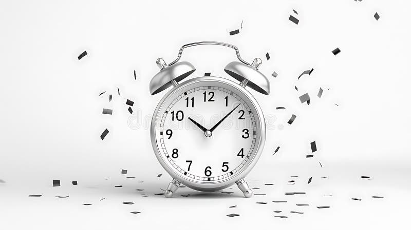 Black and White Countdown Clock Illustration royalty free illustration