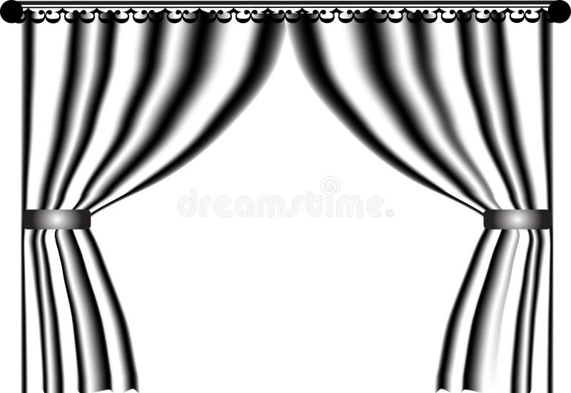 Black and white curtain stock vector. Illustration of comfortable - 4605877
