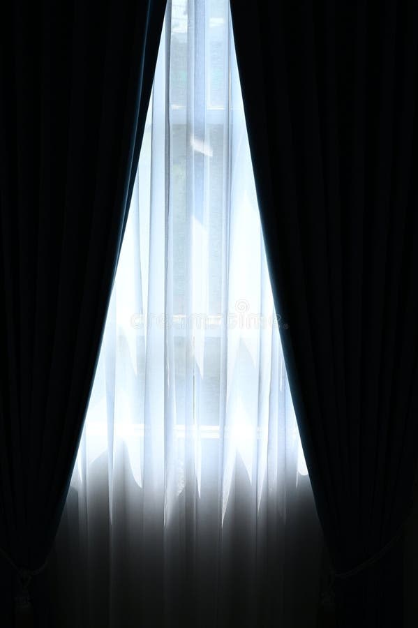 Close Up Black and White Curtain in the Room Stock Image Image of