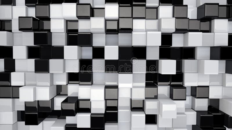 Black and white 3D boxes vector illustration