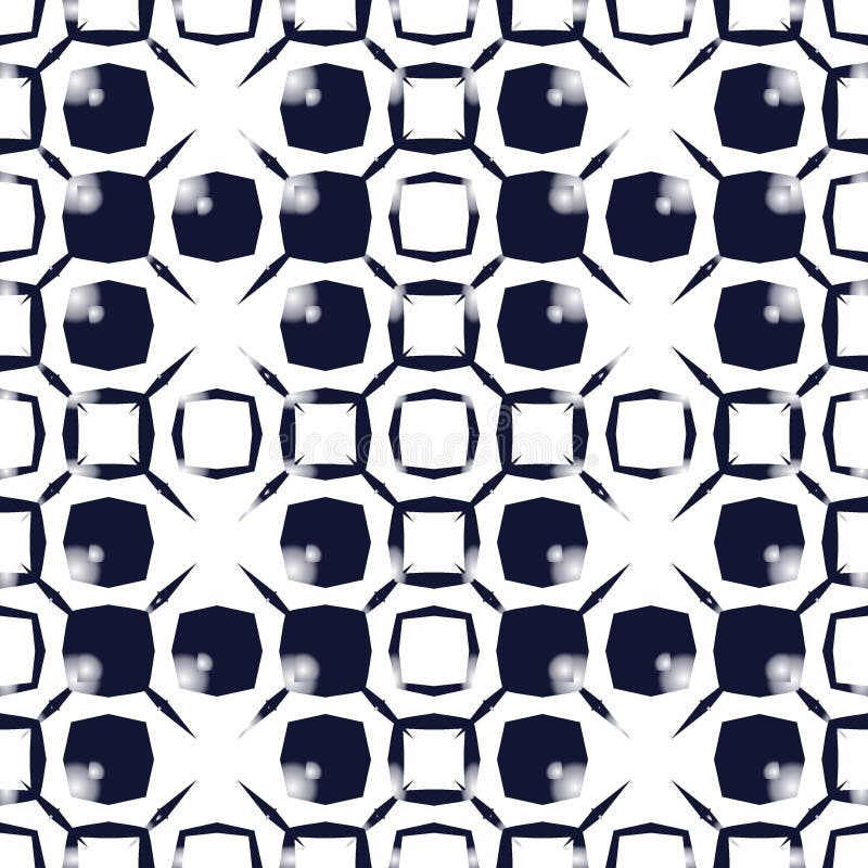 Black and white with 3d effect repeat pattern and vector image royalty free illustration