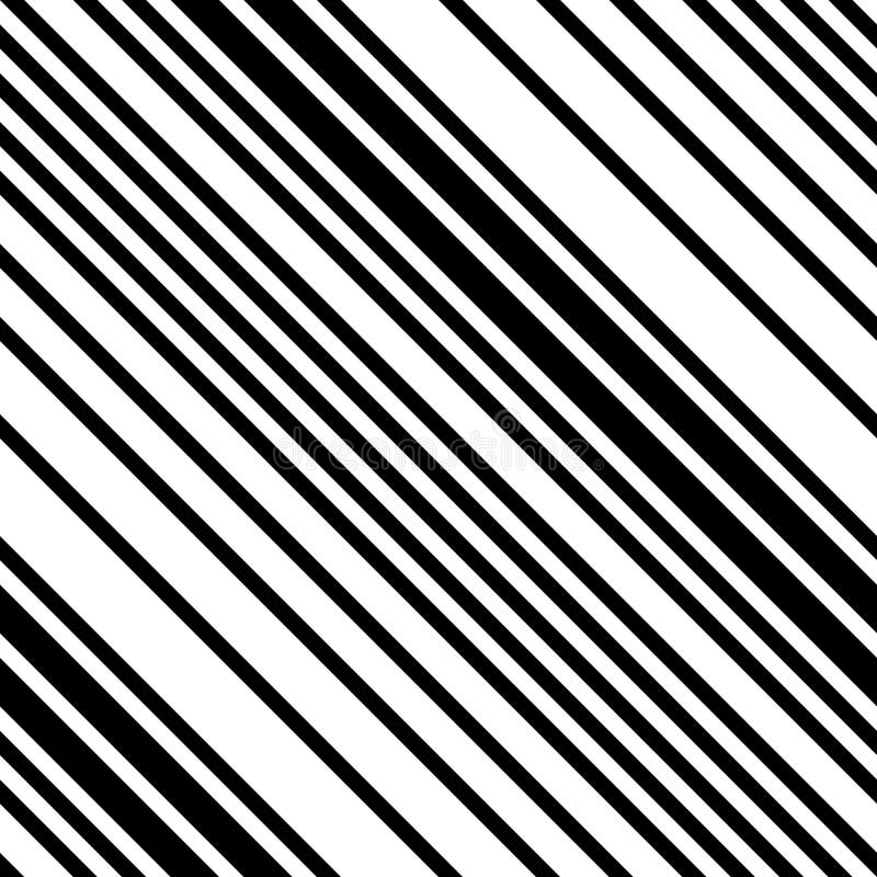 Black And White Diagonal Striped Seamless Pattern Stock Vector